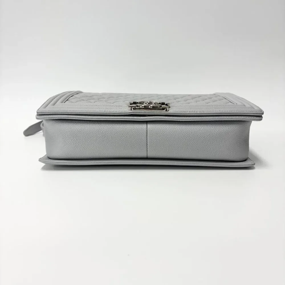 Chanel Boy Bag Caviar Silver Hardware Large